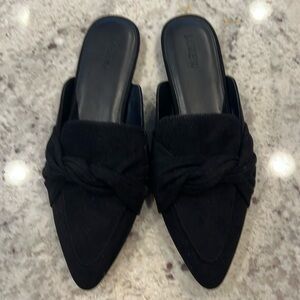 JCrew Black knotted slip on